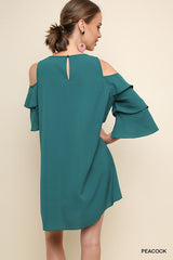 Peacock Ruffle Sleeve